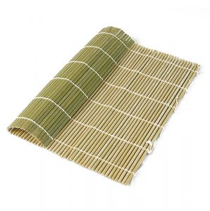 Bambus-Matte zur Sushi-Herstellung, grün, 27 x 26,5cm, flache Stäbchen