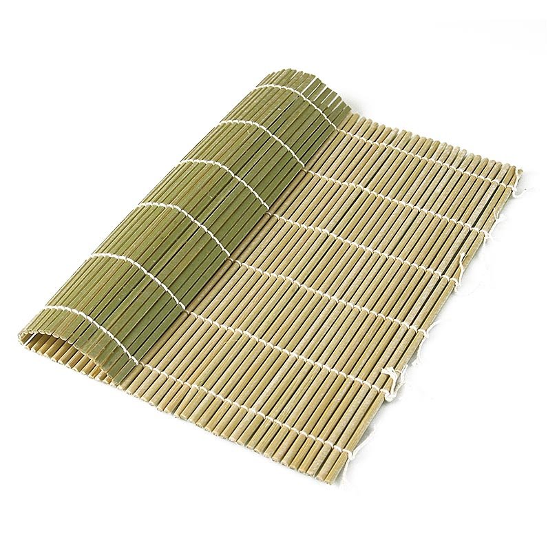 Bambus-Matte zur Sushi-Herstellung, natur, 21x24cm, runde Stäbchen