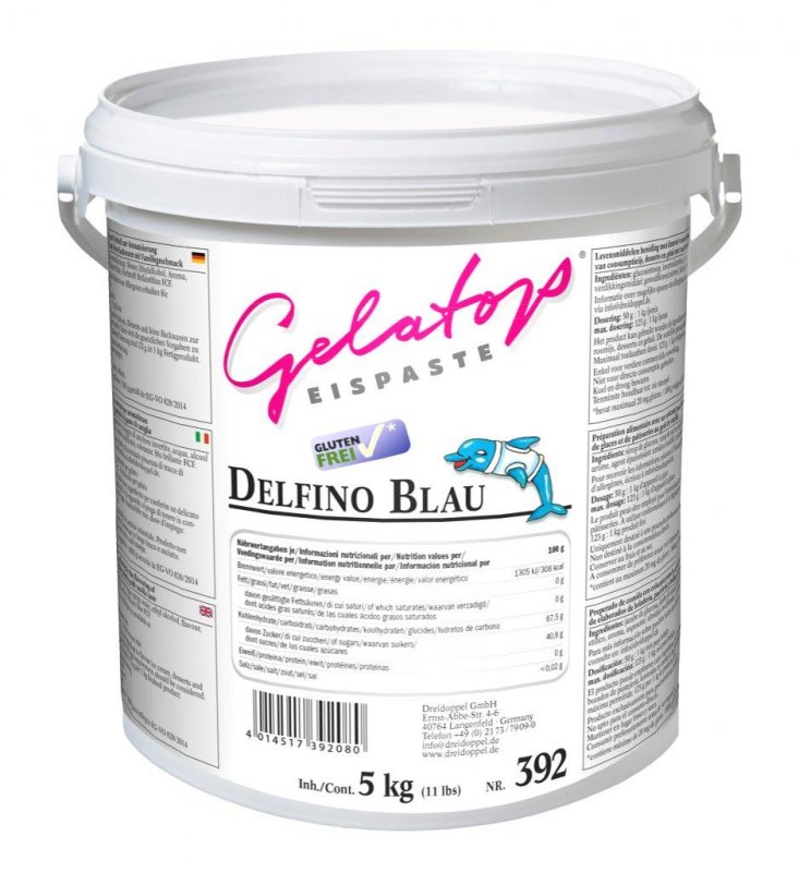 Delfino blau* Eispaste für Milcheis von DreiDoppel, No.392, 5 kg