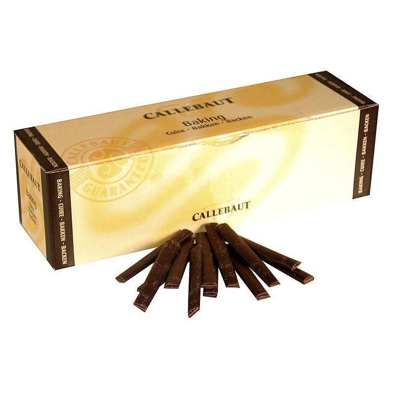 Schokoladenstäbe Zartbitter, backfeste Schokolade, 8cm, 44% Kakao, Callebaut, 1,6 kg, ca.300 Stück