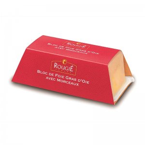 Gänsestopfleberblock, mit Stücken, Foie Gras, Trapez, Halbkonserve, Rougié, 500 g