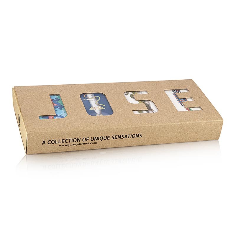 Jose Gourmet Konserven Set (Makrelen, gr. & kl. Sardinen, Sardinen in Tomatens.), 395 g