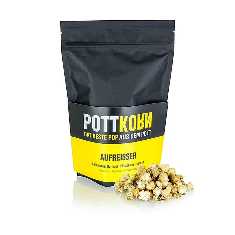 Pottkorn - Aufreisser, Popcorn mit Hartkäse, Pfirsich & Thymian, 80 g