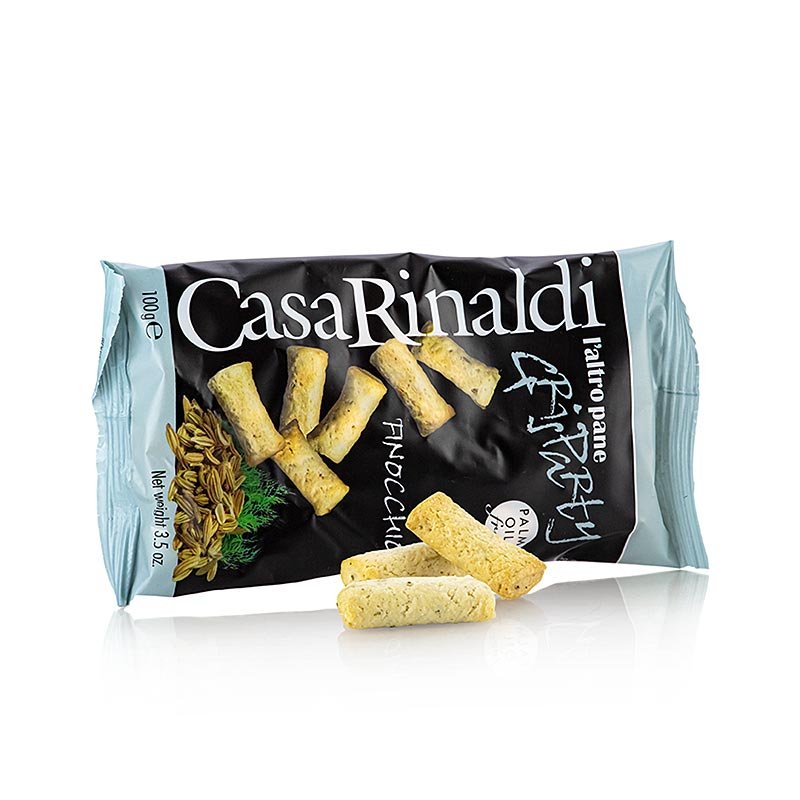 Grisparty - Mini Grissini Knabbergebäck mit Fenchelsamen, Casa Rinaldi, 100 g