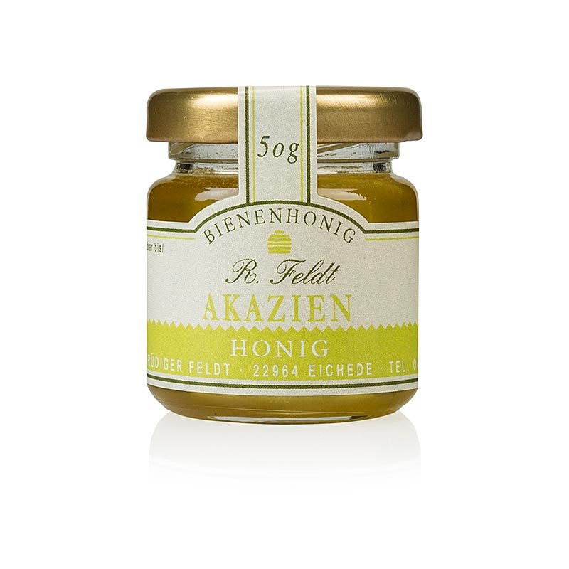 Akazien-Honig, Ungarn, hell goldfarben, flüssig, zart-lieblich, Portionsglas, 50 g