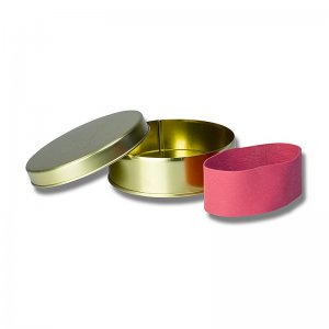 Kaviardose - gold, unbedruckt, mit Verschluss-Gummi, für 250 g Kaviar
