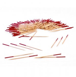 Holz-Spieße, mit rot gefärbtem Ende, 9 cm, 500 Stück