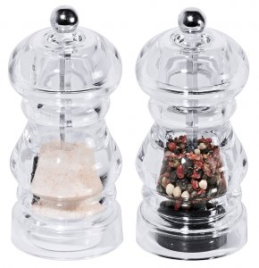 Salz- und Pfeffermühlen- Set, für ca. 30 g Pfeffer- und 55 g Salzkörner