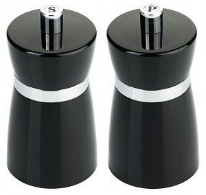 Salz- und Pfeffermühlen- Set aus schwarzem Acryl, 0,07 l