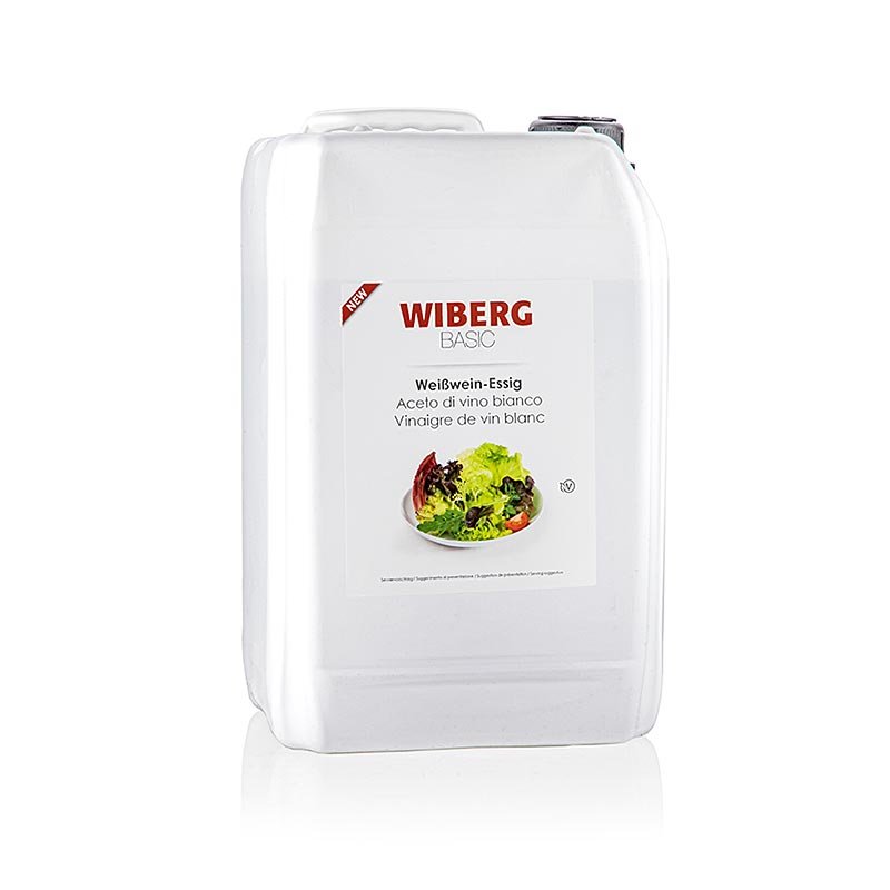 Wiberg BASIC Weißwein Essig, 6% Säure, aus vollreifen Trauben, 5 l